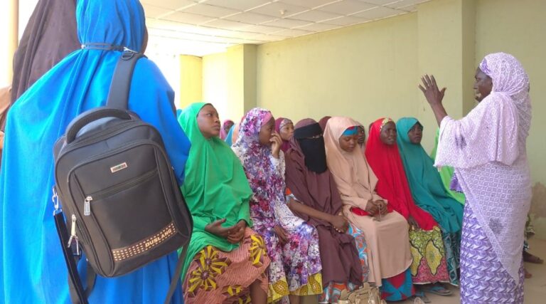 Women at a small-scale poultry production session in Kano State