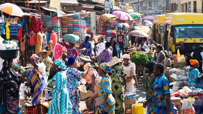A busy market scene